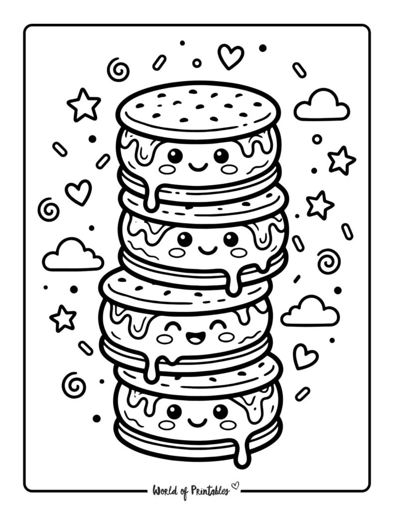Ice Cream Sandwich Coloring Page