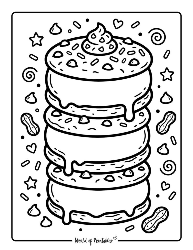 Ice Cream Sandwich Stack Coloring Page