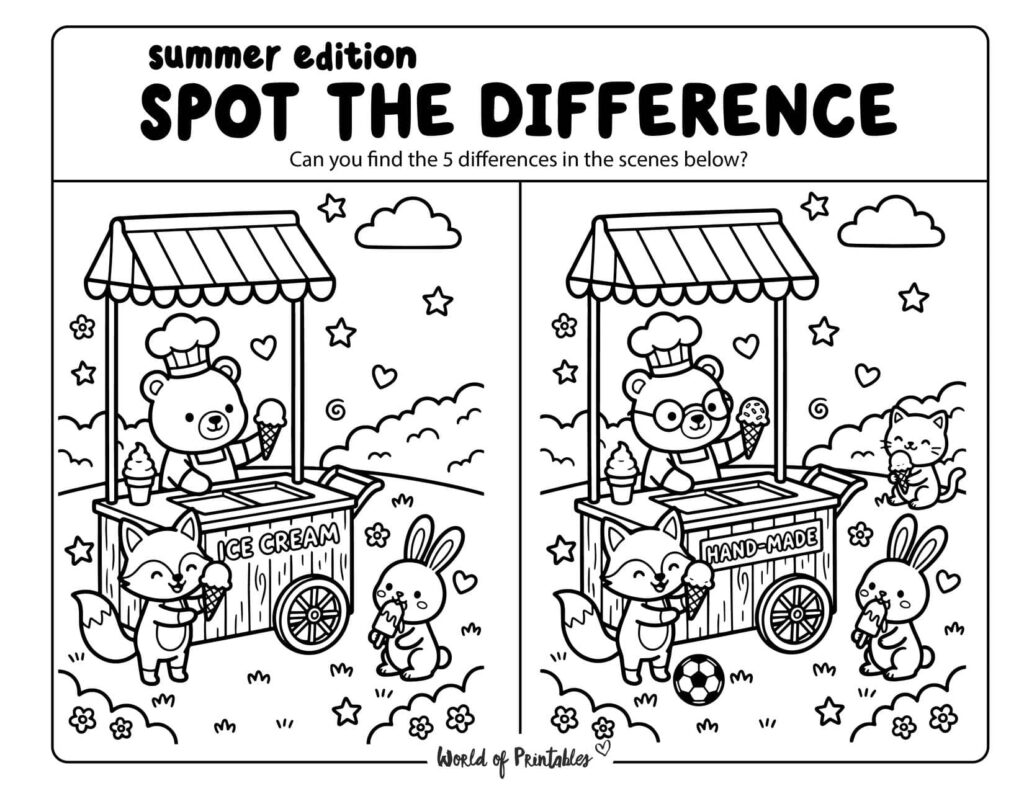 Ice Cream Stand Spot the Difference