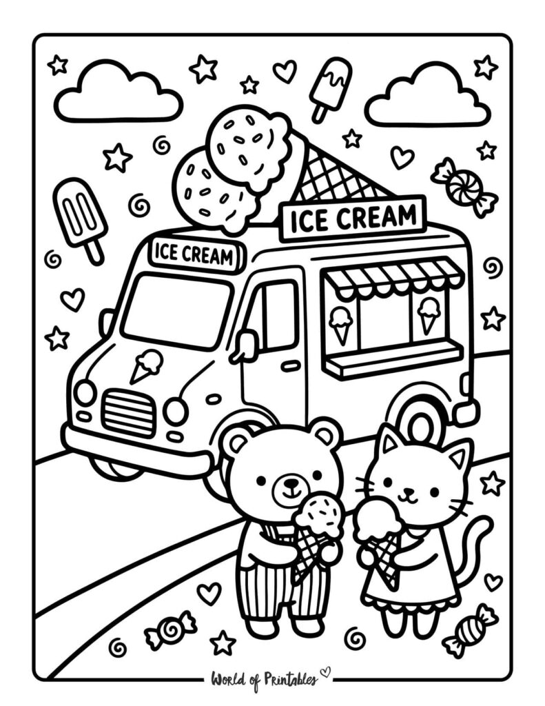 Ice Cream Truck Coloring Page