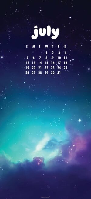 Night Sky July Calendar Wallpaper for Android