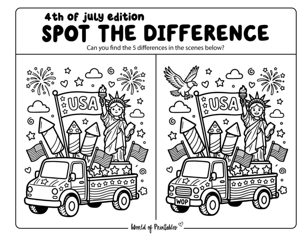 Patriotic Truck Spot the Difference