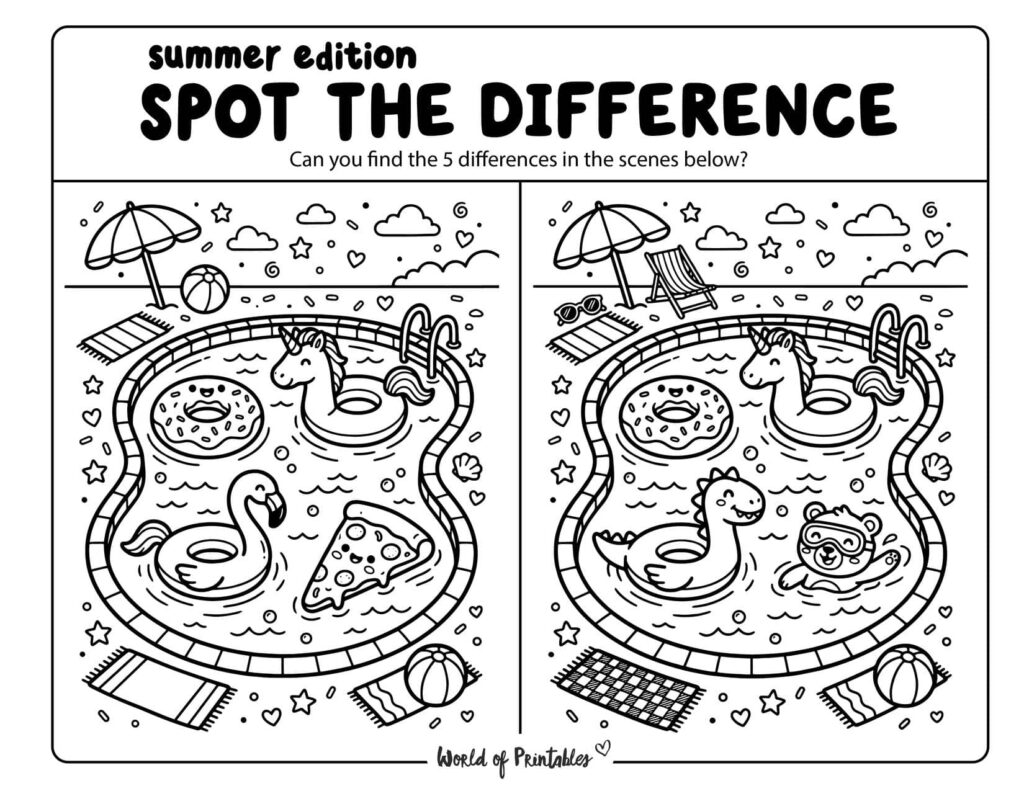 Pool Floats Spot the Difference