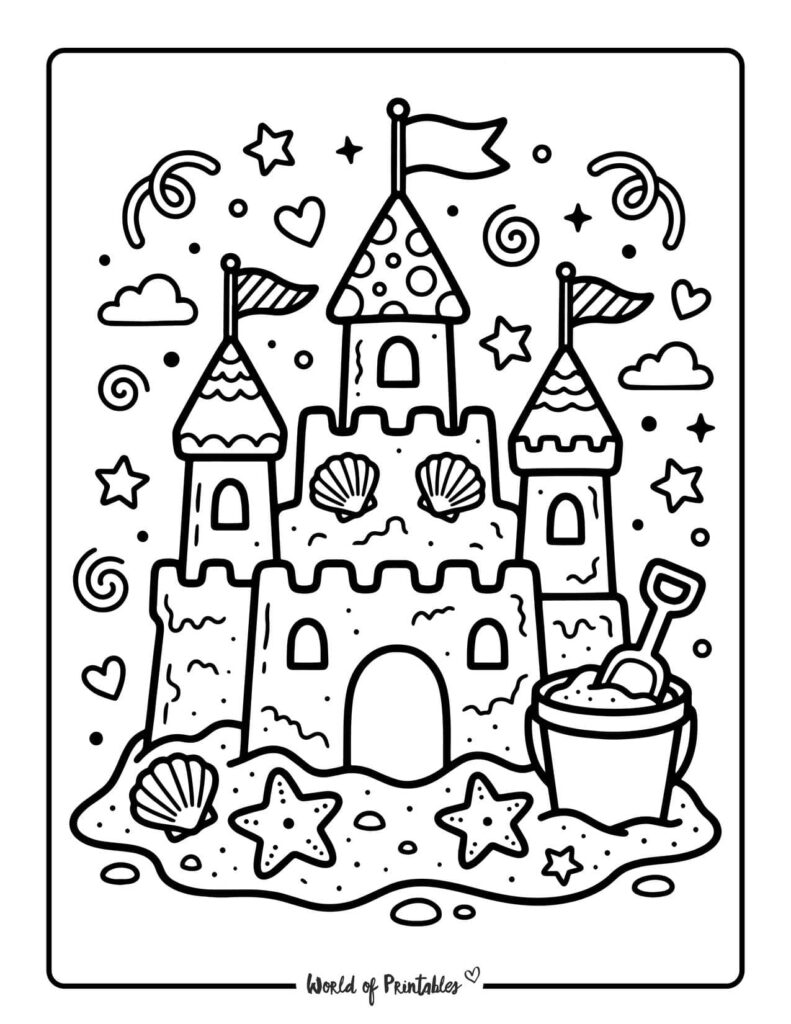 Sandcastle Coloring Page