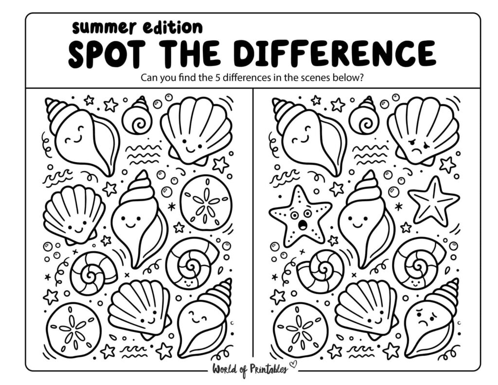 Sea Shell Spot the Difference