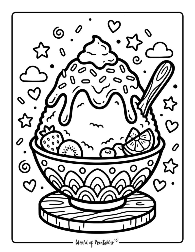 Shaved Ice Coloring Page