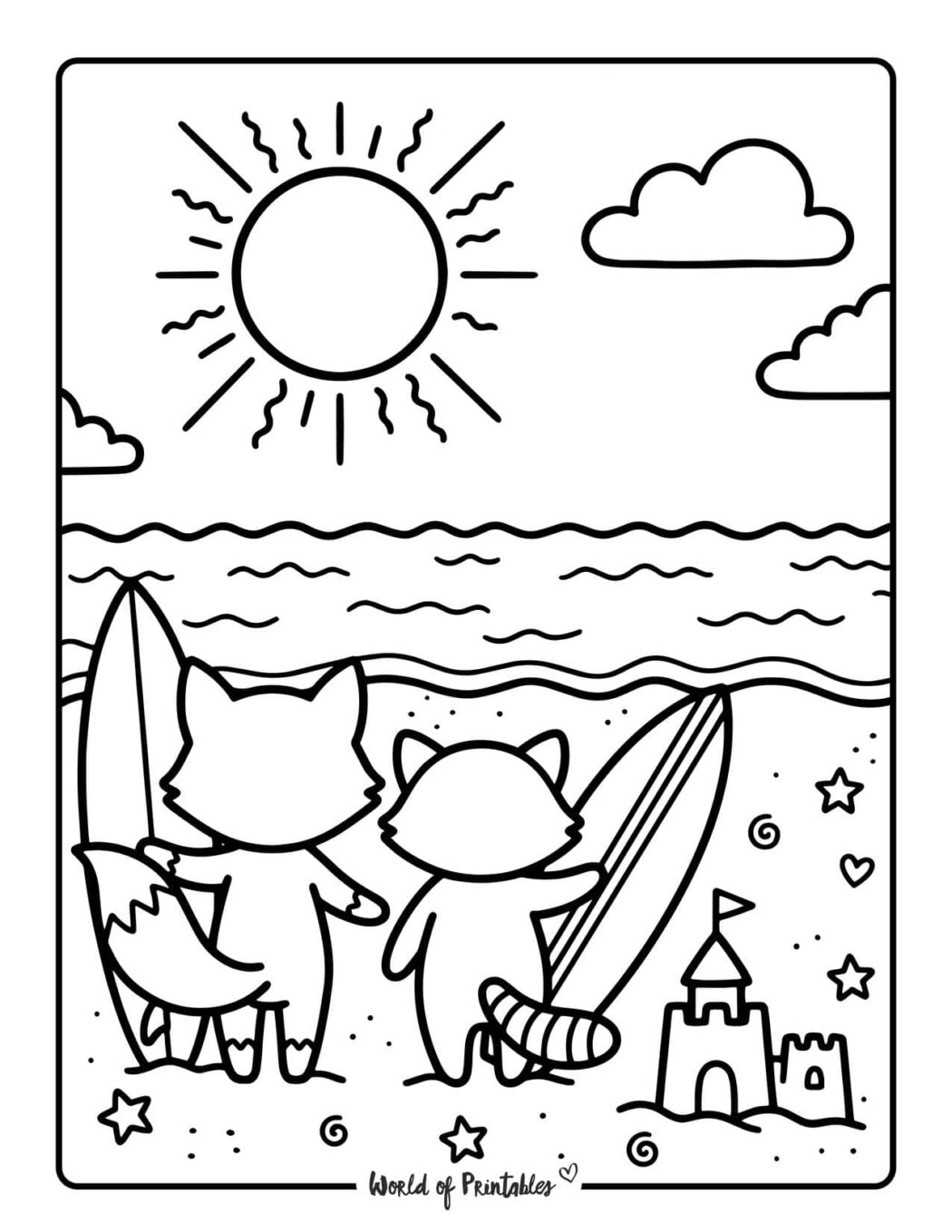 Free Printable Beach Coloring Pages For Kids - World of Printables