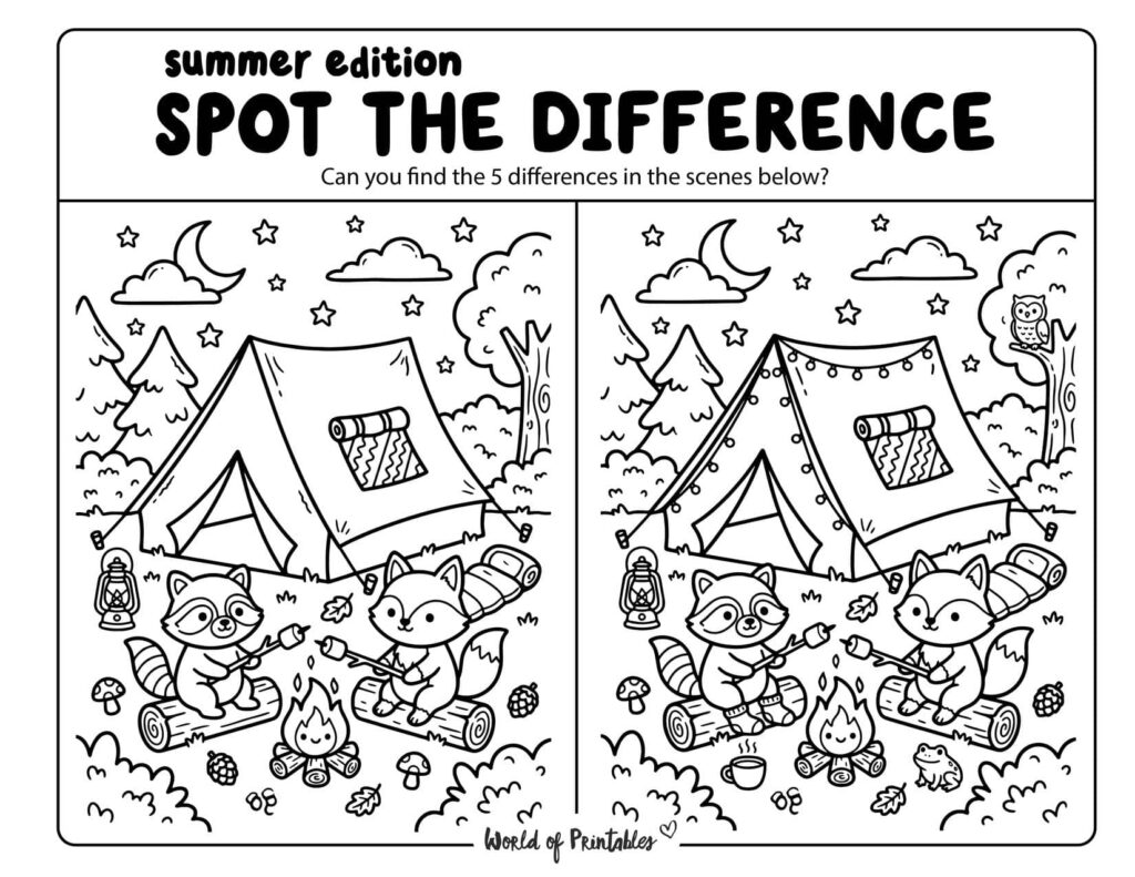 Tent Scene Spot the Difference