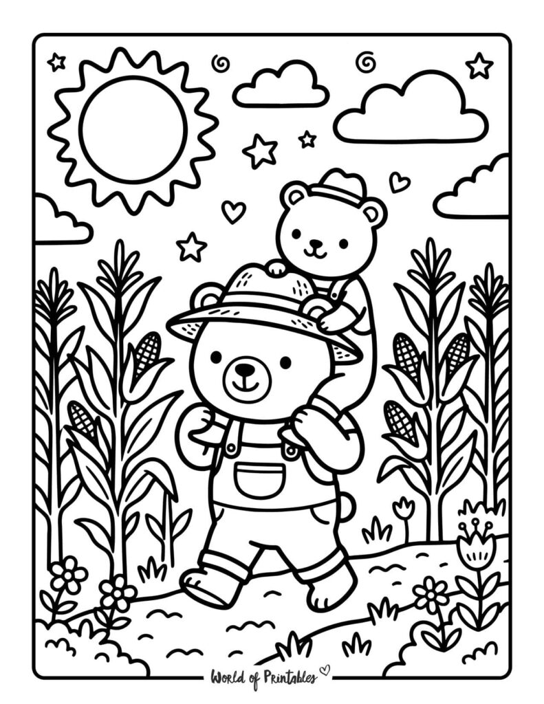 Dad Carrying Child On His Shoulders Coloring Page