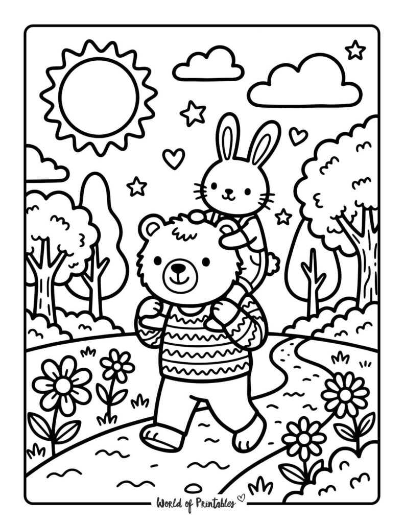 Dad Carrying Daughter On His Shoulders Coloring Page