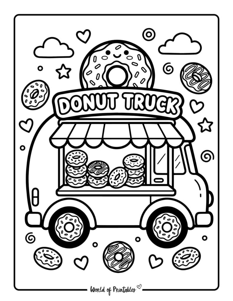 Donut Truck Coloring Page