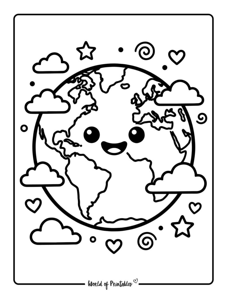 Earth Coloring Page