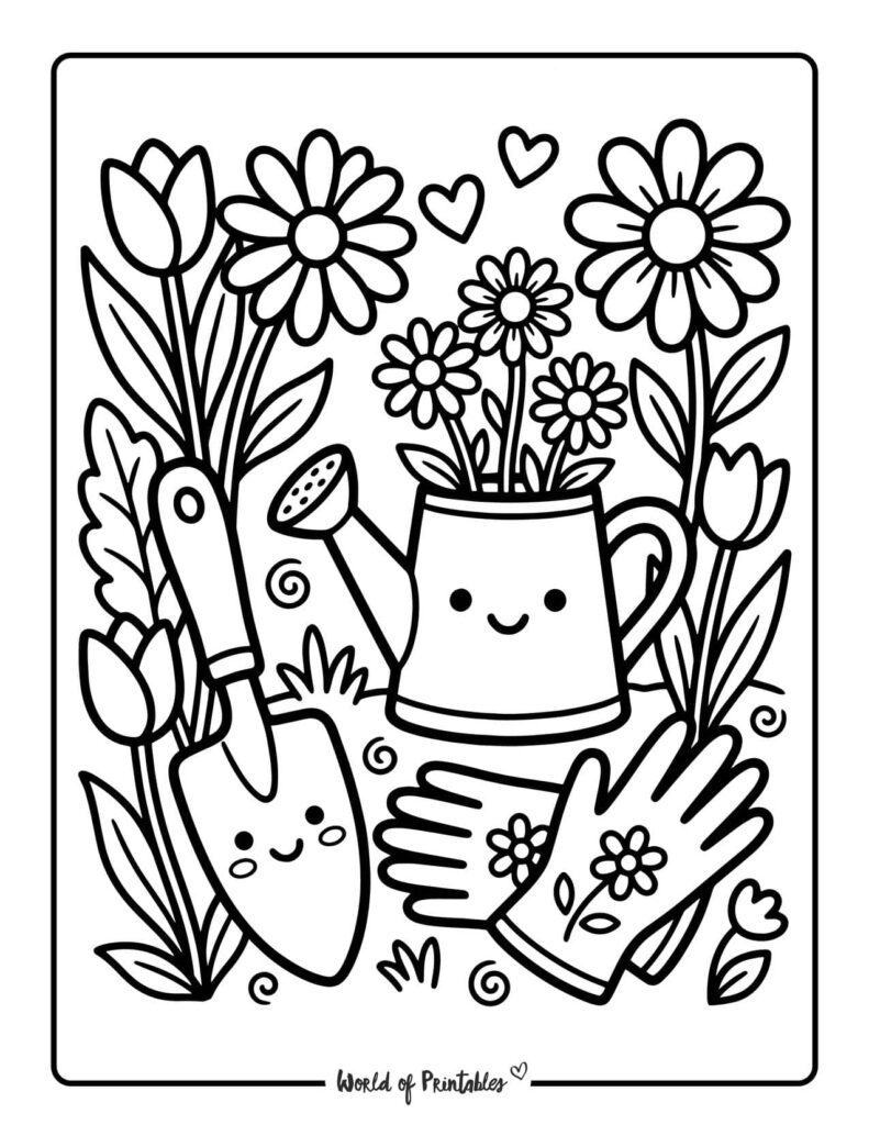 Garden Tools Coloring Pages