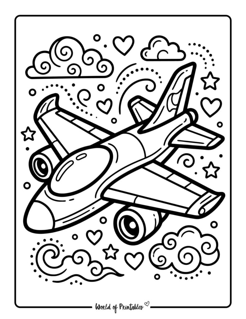 Jet Airplane Coloring Page