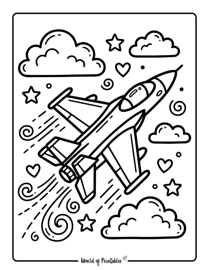 Jet Fighter Airplane Coloring Page