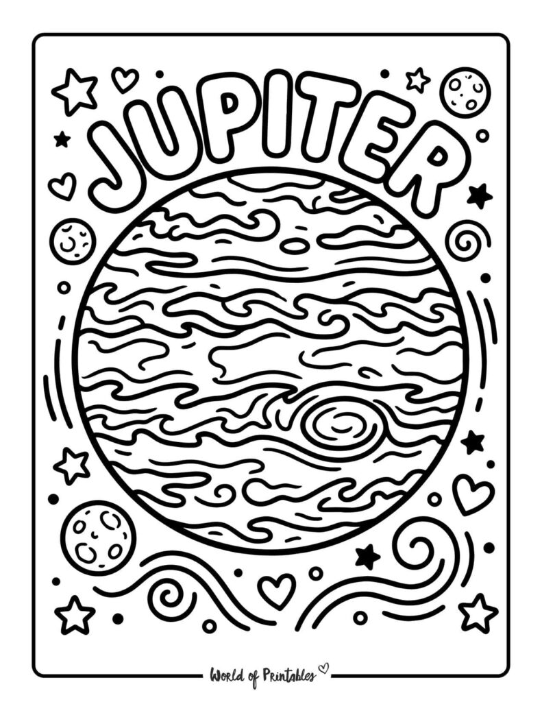 Jupiter Planet Coloring Page