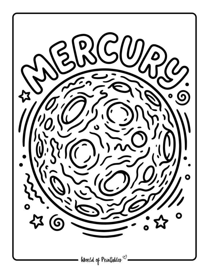 Mercury Planet Coloring Page