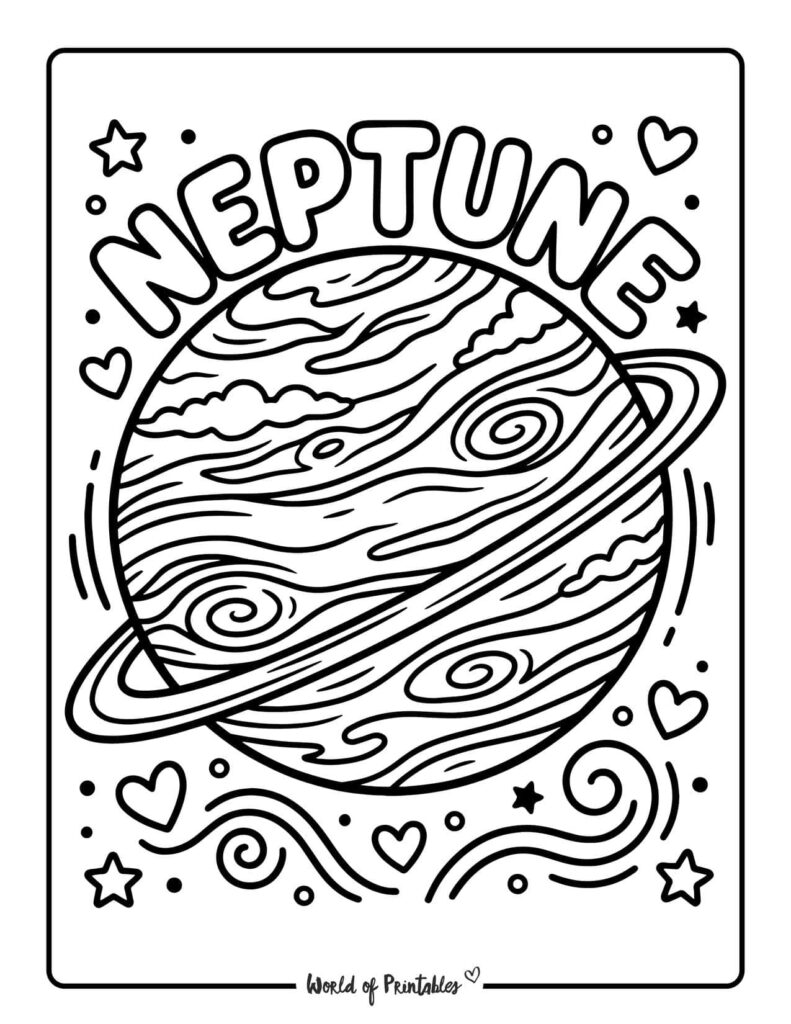 Neptune Planet Coloring Page