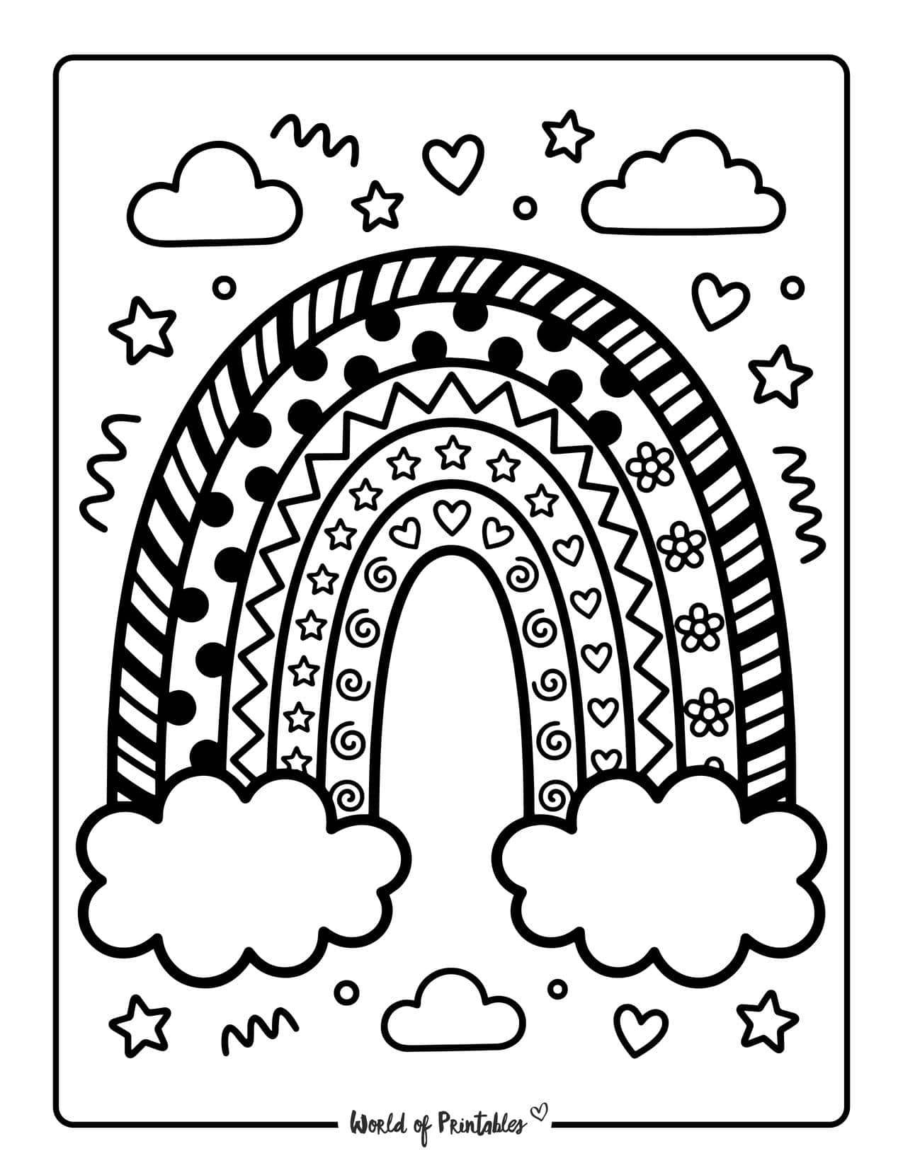 Free Rainbow Coloring Pages - World of Printables