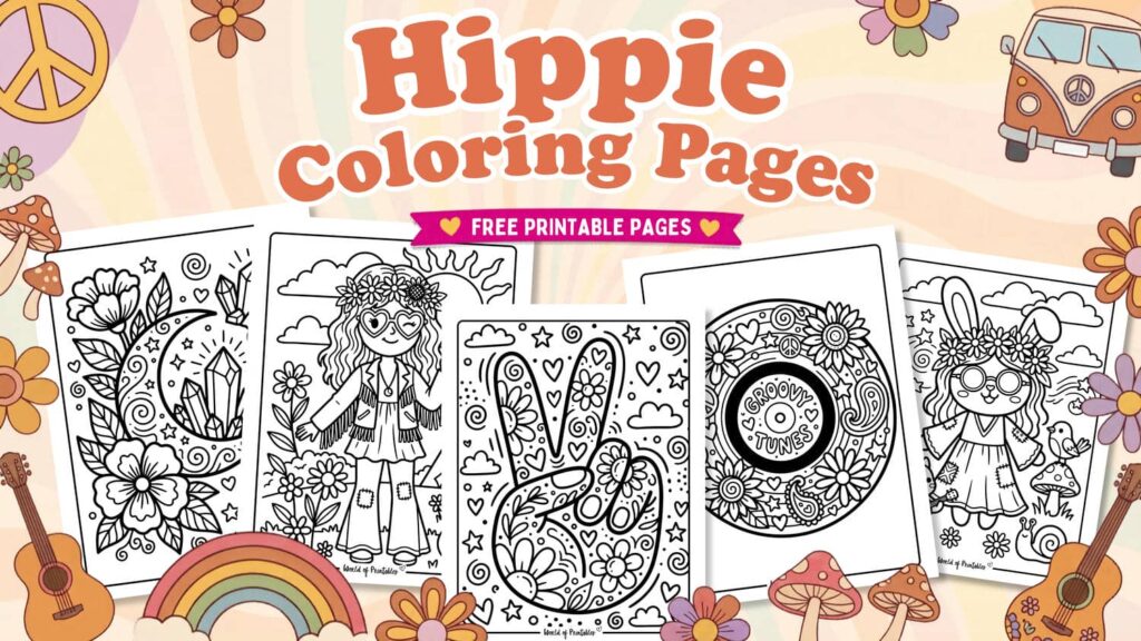 Printable Hippie Coloring Pages
