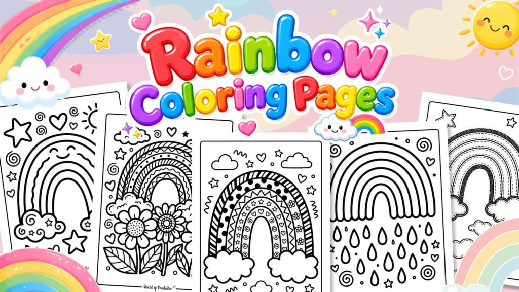 Printable Rainbow Coloring Pages