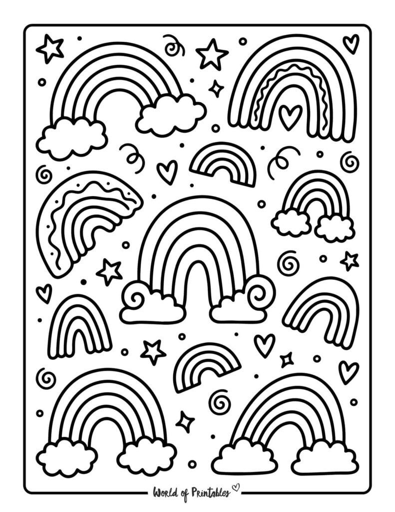 Rainbow Pattern Coloring Page