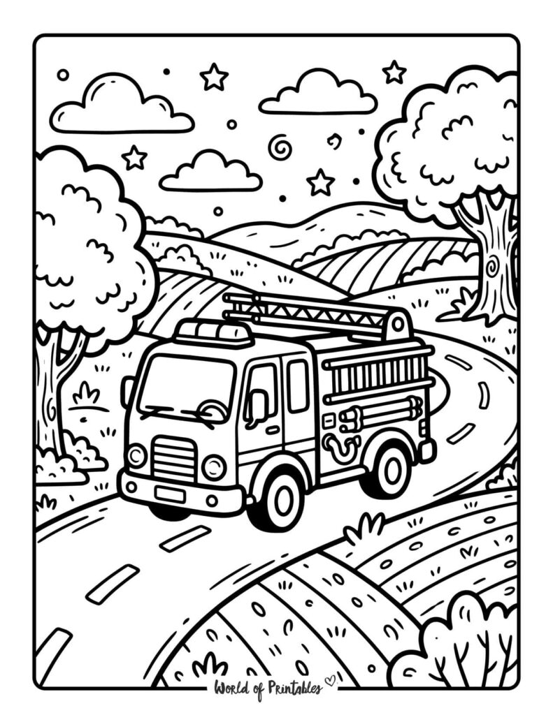 Rural Fire Truck Coloring Page