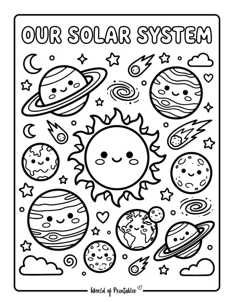 Solar System Coloring Page