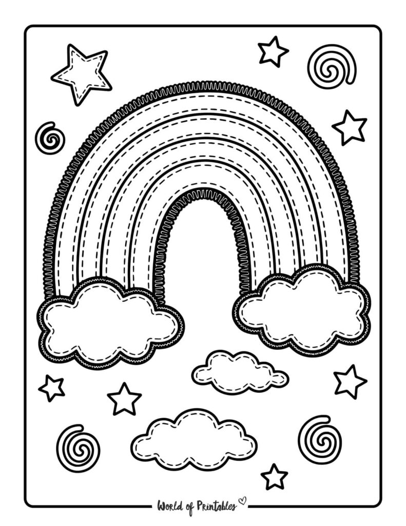Stitched Rainbow Coloring Page