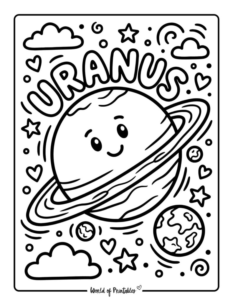 Uranus Planet Coloring Page