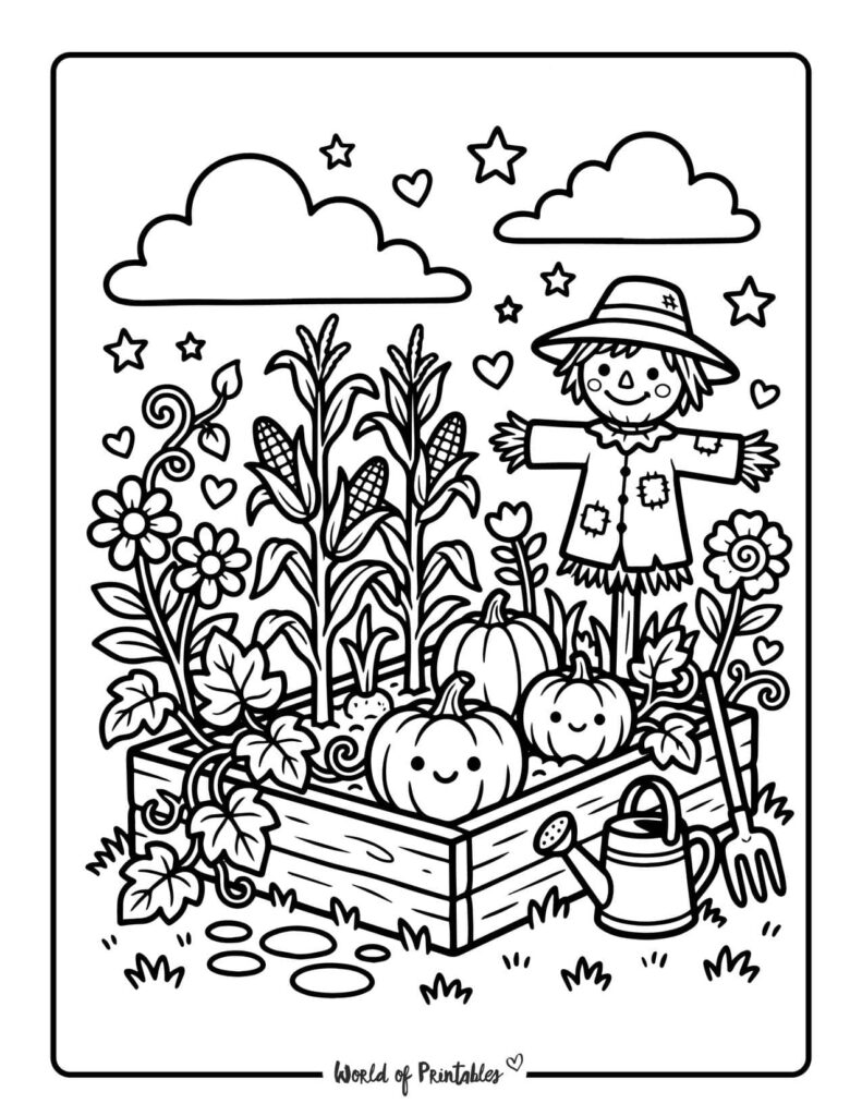 Vegetable Garden Harvest Coloring Page