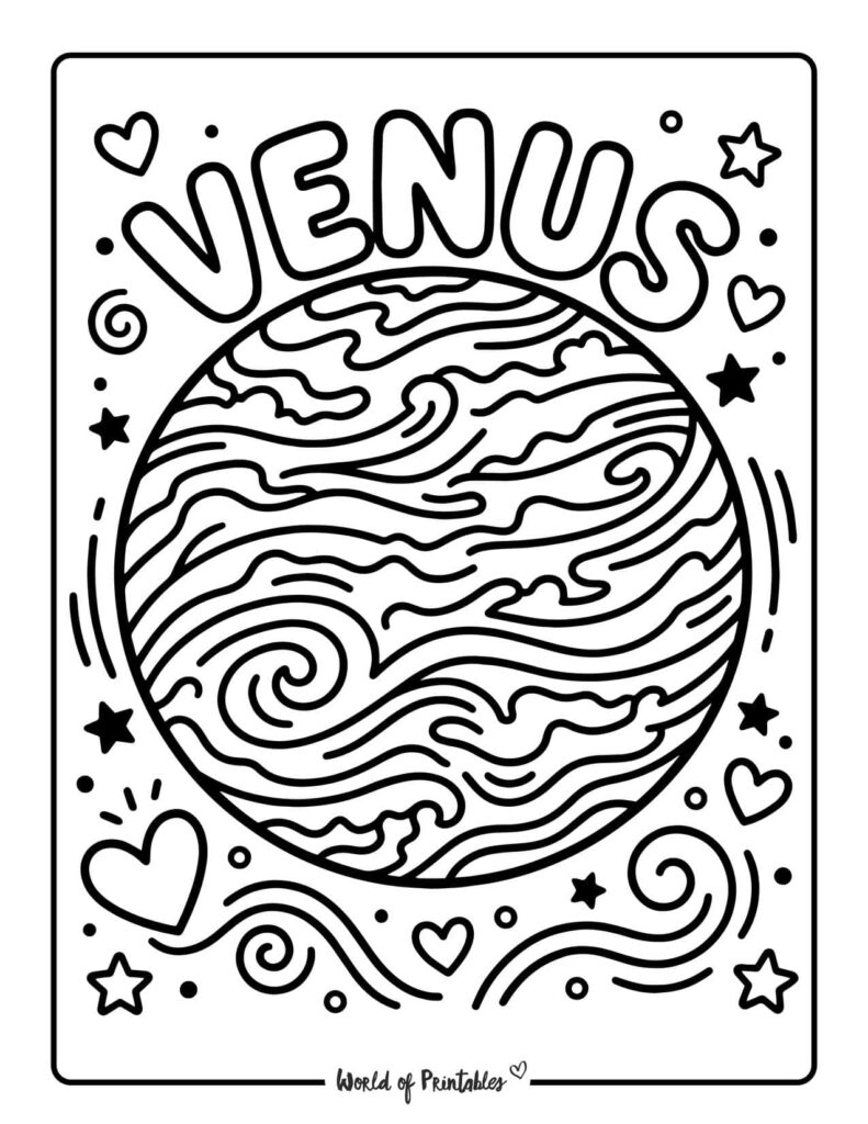 Venus Planet Coloring Page