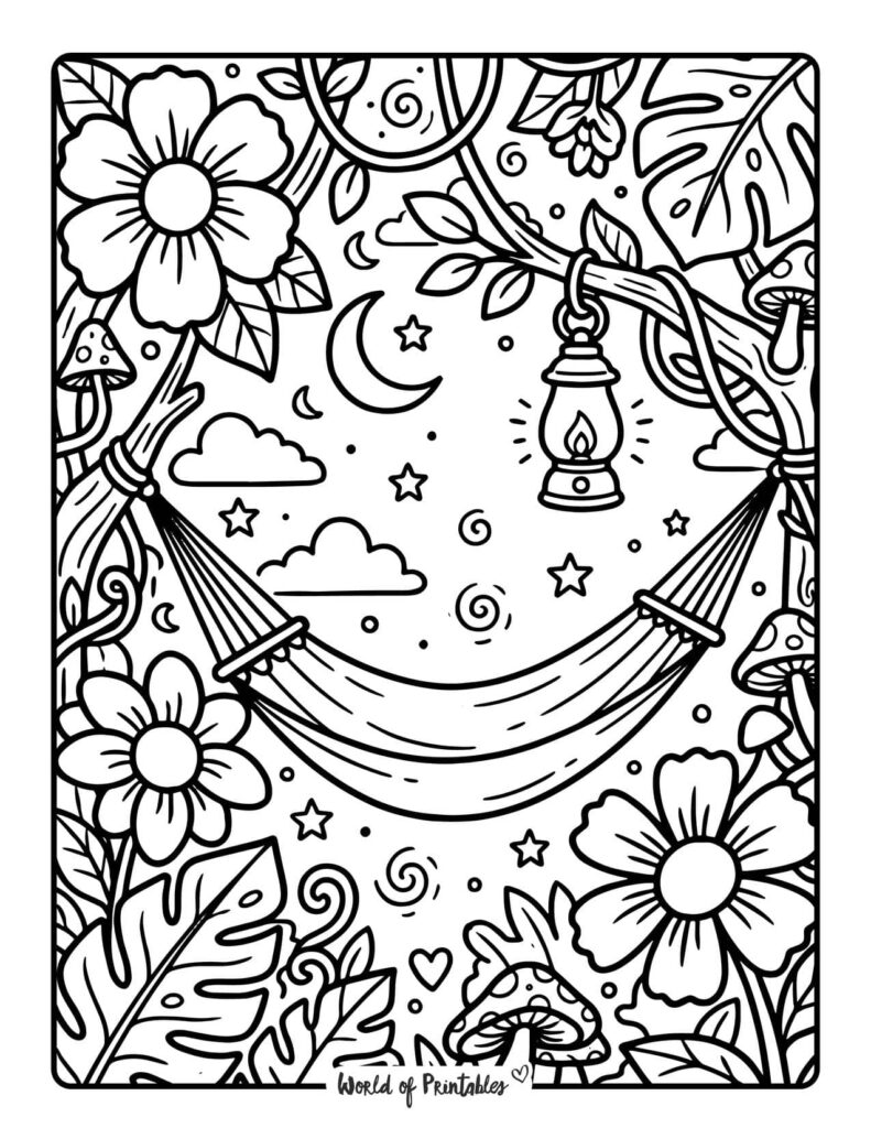 jungle hammock coloring page