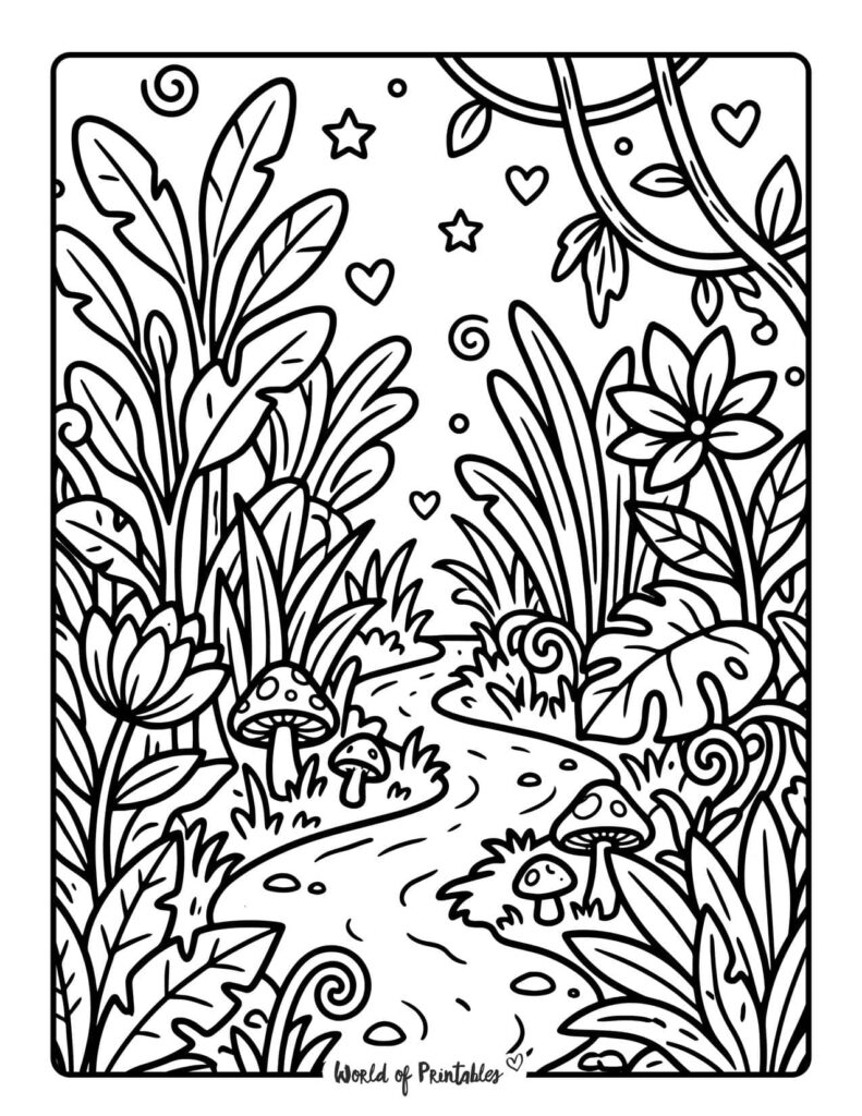 jungle path coloring page