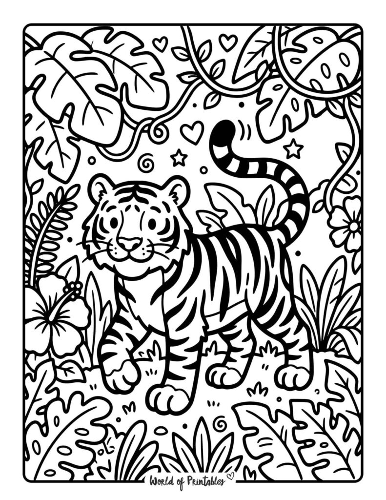 jungle tiger coloring page