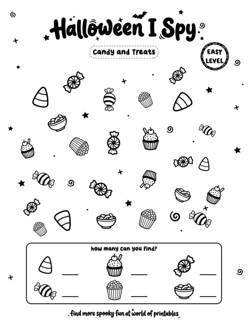 Candy and Treats - Easy Halloween I Spy
