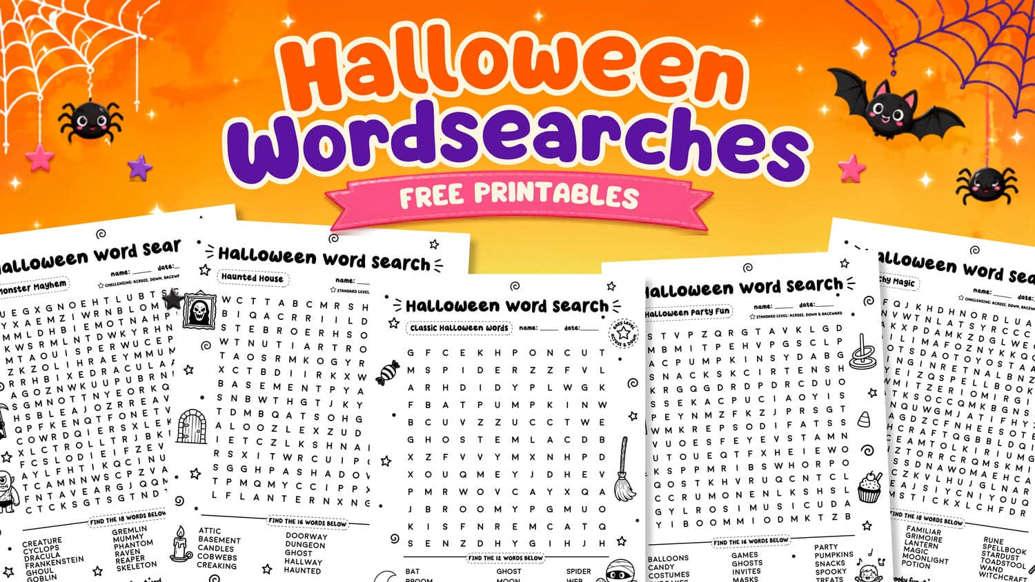 Free Printable Halloween Word Search Puzzles - World of Printables
