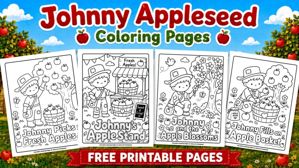 Free Printable Johnny Appleseed Coloring Pages