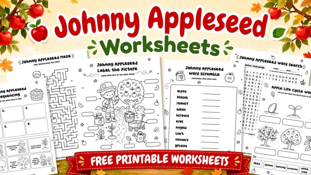 Johnny Appleseed Worksheets