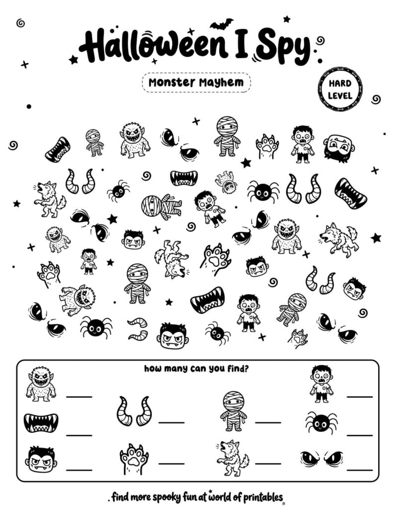 Monster Mayhem - Hard Halloween I Spy