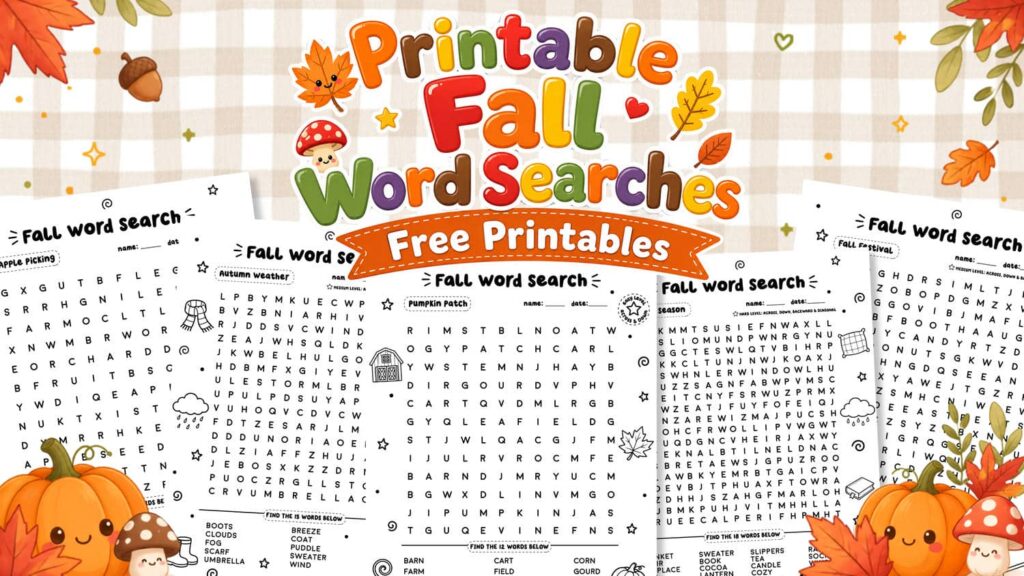 Printable Fall Word Searches