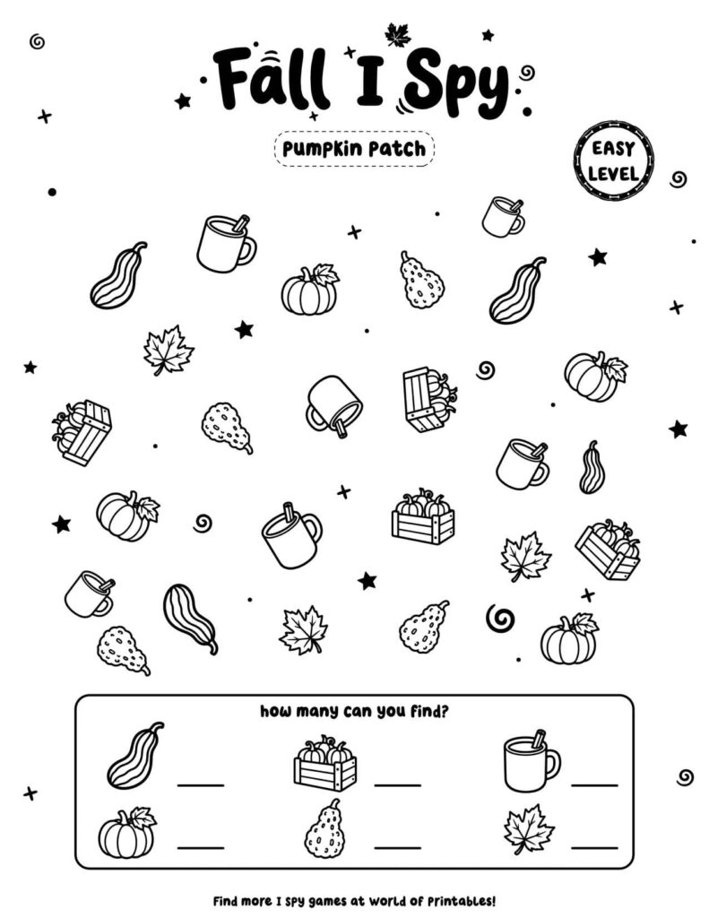 Pumpkin Patch - Easy Fall I Spy