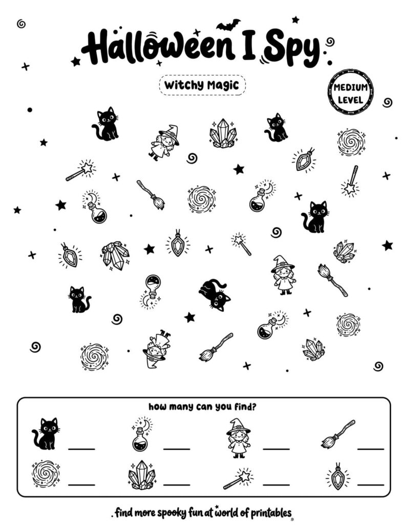 Witchy Magic - Medium Halloween I Spy