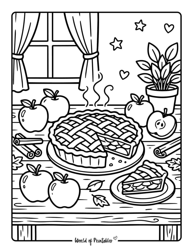 apple pie coloring page