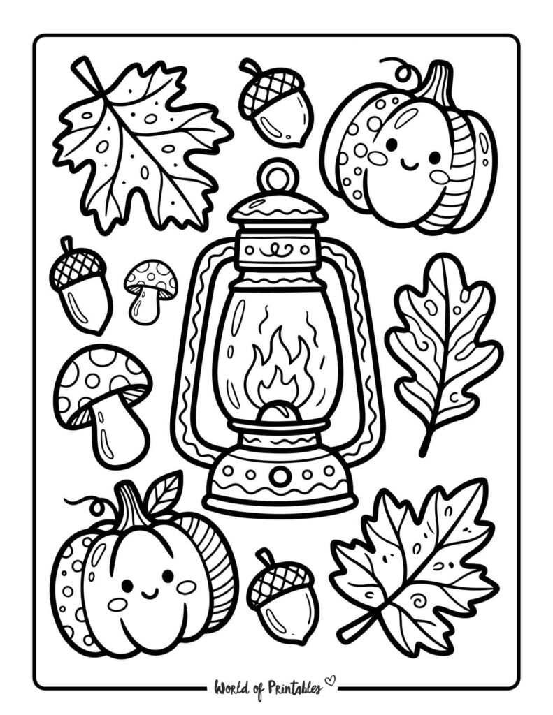 fall lantern coloring page