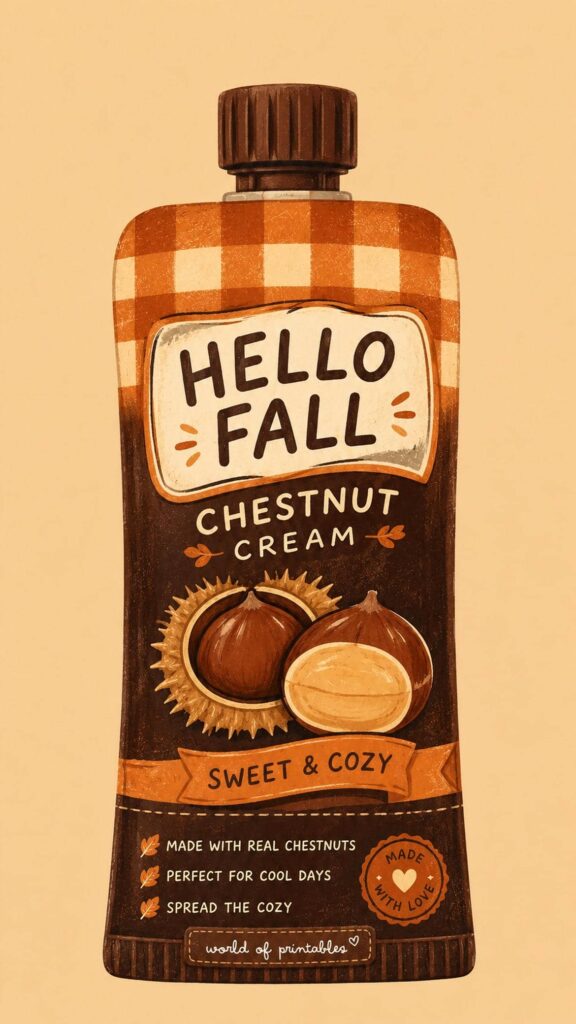 hello fall chestnut cream phone wallpaper