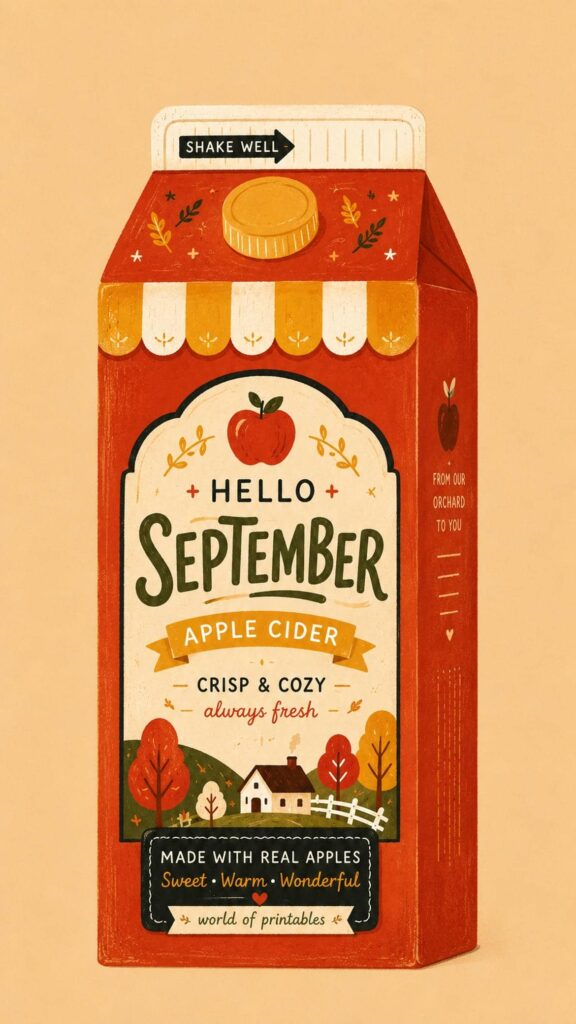 hello september apple cider phone wallpaper