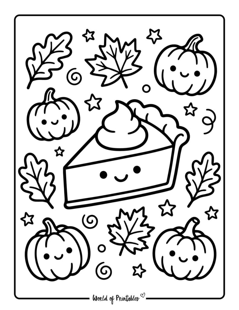 pumpkin pie coloring page