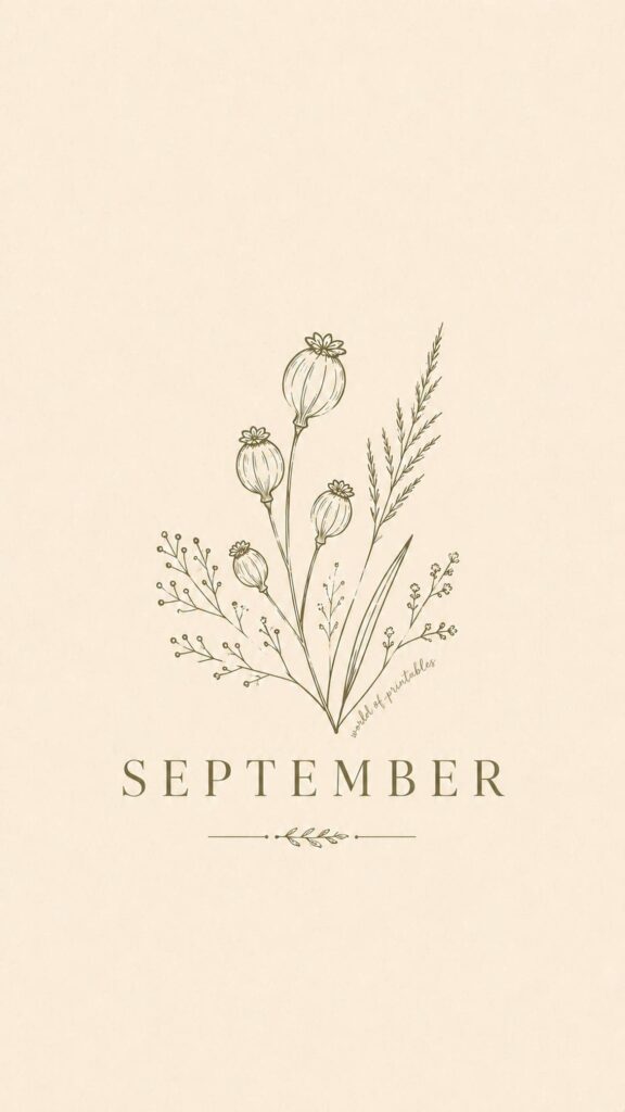 september botanical phone wallpaper