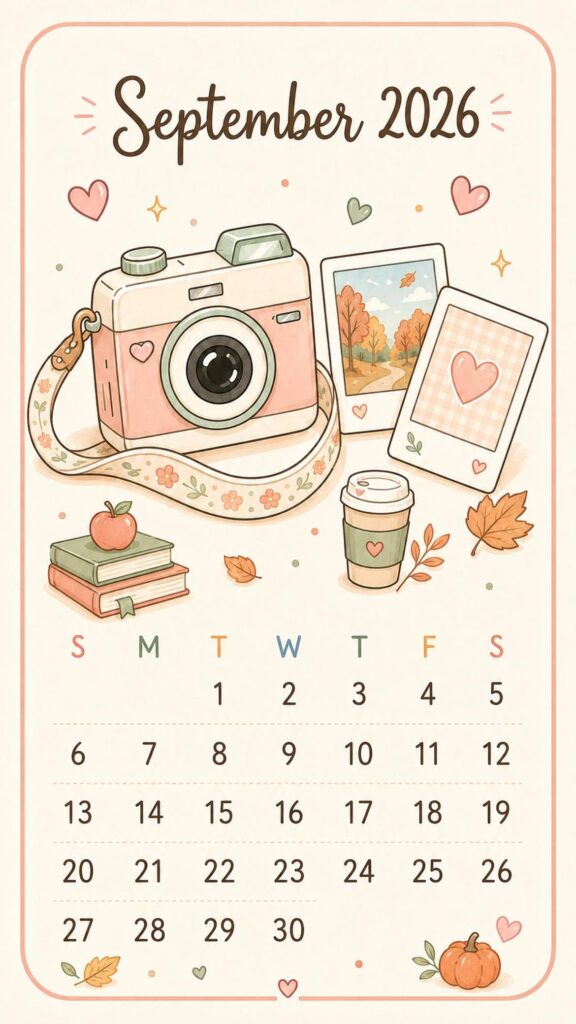 september calendar wallpaper fall camera